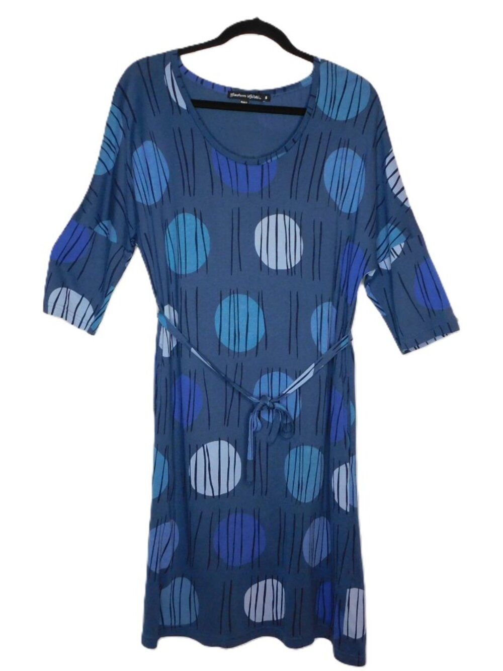 Gudrun Sjoden Model Jersey Tunic Dress | Belt & Pocket| Lagenlook | VGUC | Small